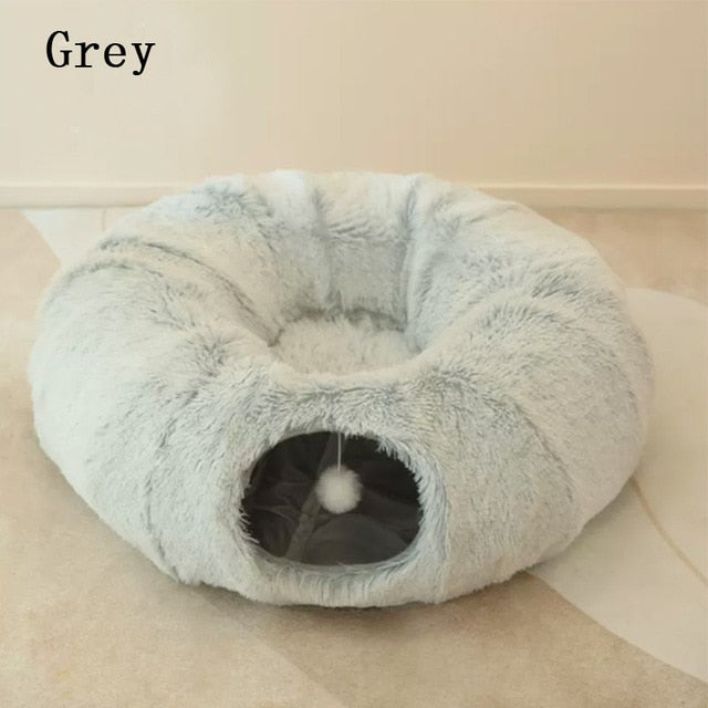 2 In 1 Round Tunnel Cat  Cozy Beds