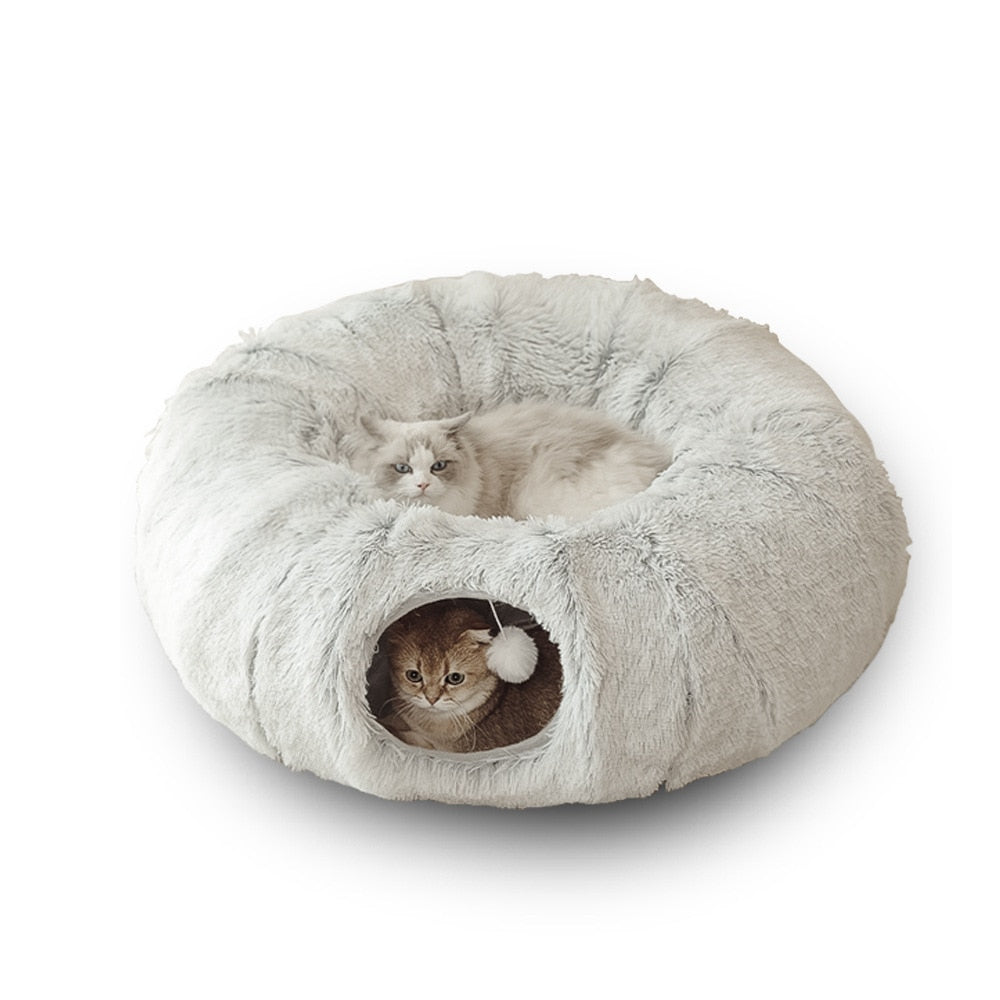 2 In 1 Round Tunnel Cat  Cozy Beds